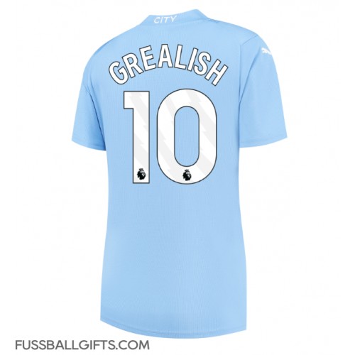 Manchester City Jack Grealish #10 Fußballbekleidung Heimtrikot Damen 2023-24 Kurzarm